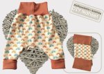 DIY Nähpaket Stoff Zuschnitte plus Anleitung Pumphose Jersey Sonnenkind, Bündchen rost Nähset